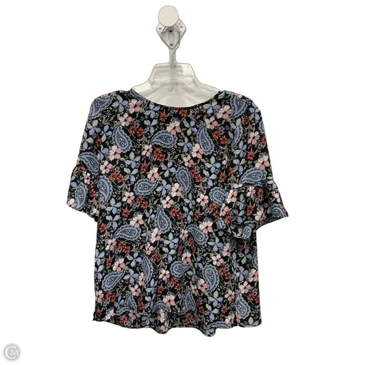 Top Short Sleeve By Loft In Floral Print, Size: S
