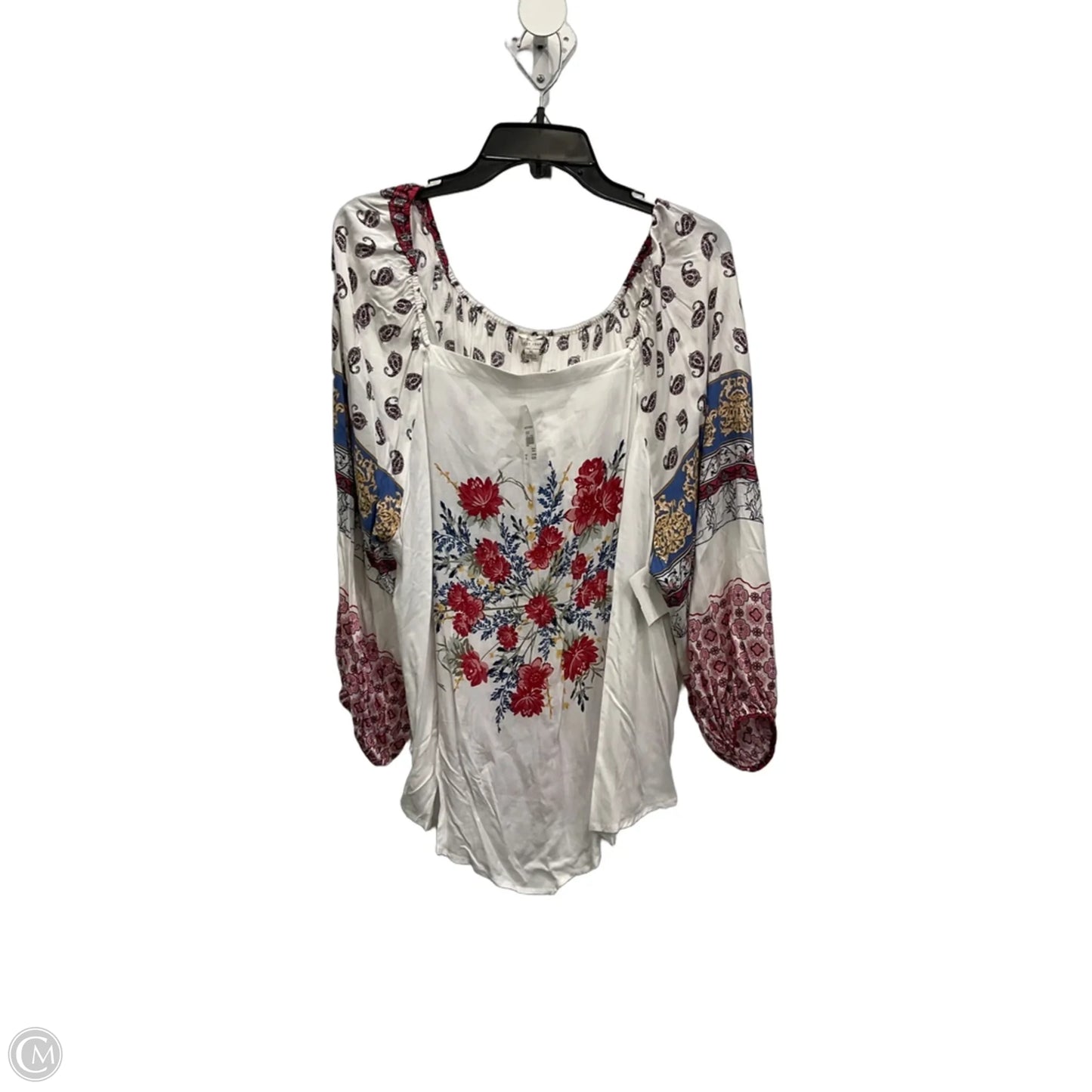 Top 3/4 Sleeve By Cato In Floral Print, Size: Xl