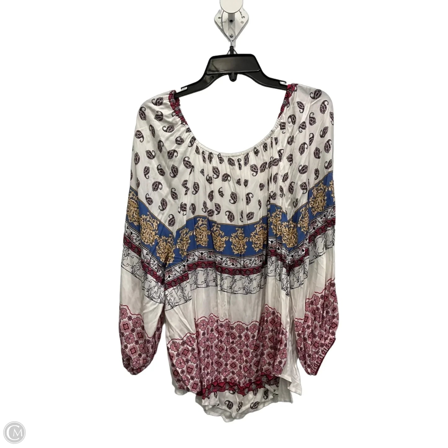 Top 3/4 Sleeve By Cato In Floral Print, Size: Xl