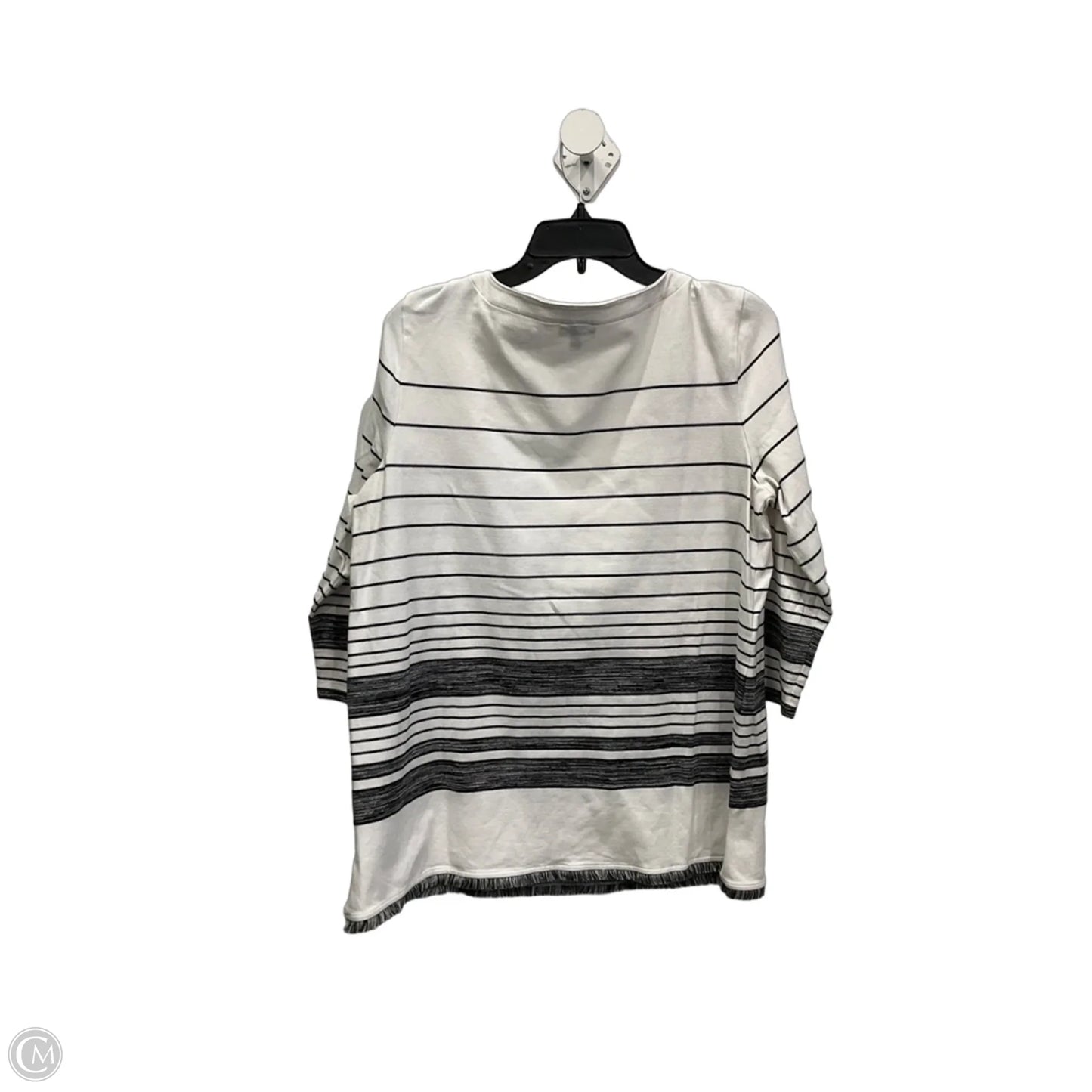 Top 3/4 Sleeve By Talbots In Black & White, Size: L