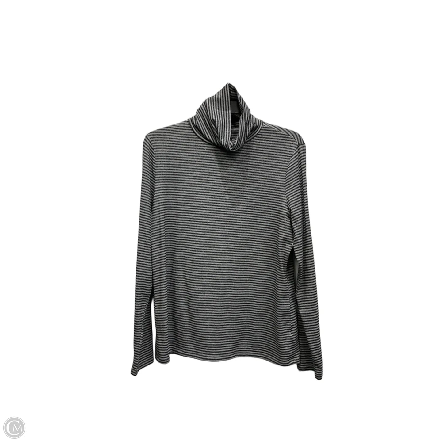Top Long Sleeve By Talbots In Black & Grey, Size: L