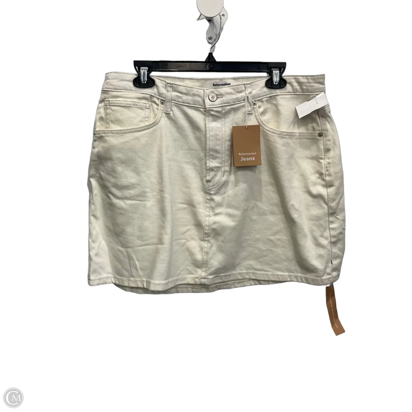 Skirt Mini & Short By Reformation In White Denim, Size: 10