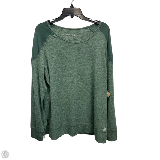Athletic Top Long Sleeve Crewneck By Reebok In Green, Size: Xl
