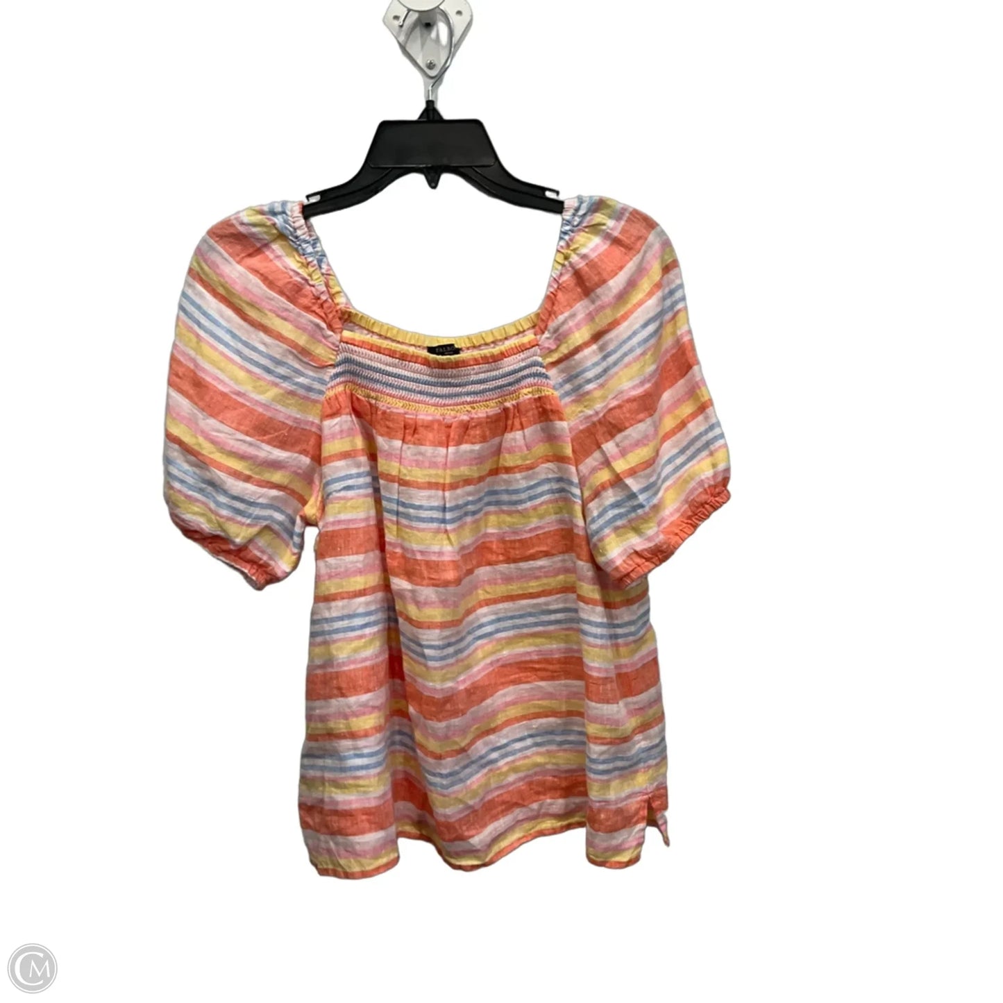 Top Short Sleeve By Talbots In Striped Pattern, Size: Mp
