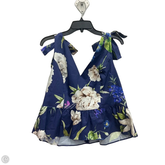 Top Sleeveless By Express In Floral Print, Size: Xl
