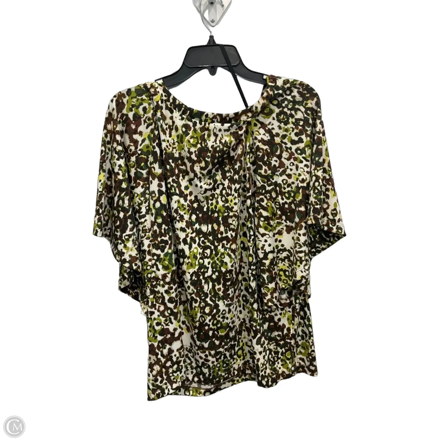 Top Short Sleeve By Laura Ashley In Brown & Green, Size: L
