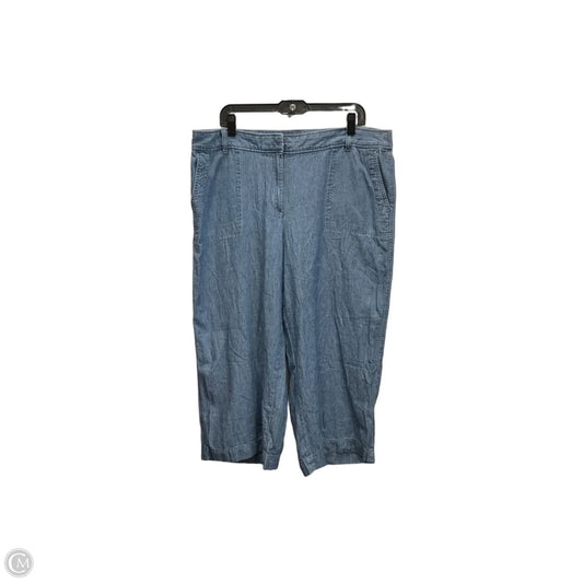 Jeans Wide Leg By Talbots In Blue Denim, Size: 16