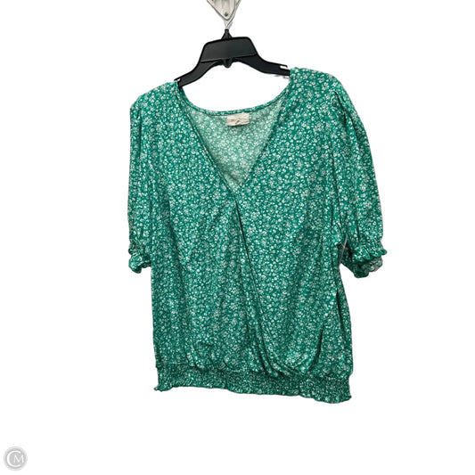 Top Short Sleeve By Melloday In Green, Size: 2x