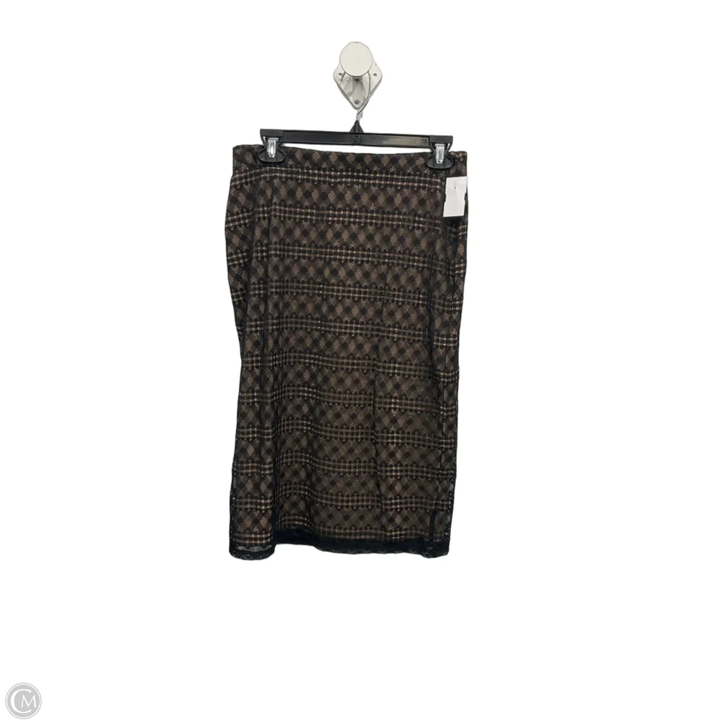Skirt Midi By Bcbgmaxazria In Black & Tan, Size: 4