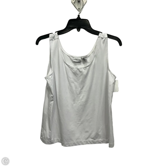 Top Sleeveless By Chicos In White, Size: L
