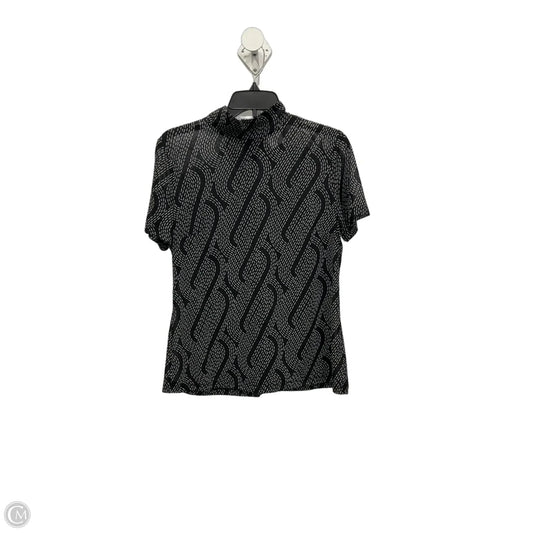 Top Short Sleeve By Cabi In Black & White, Size: M