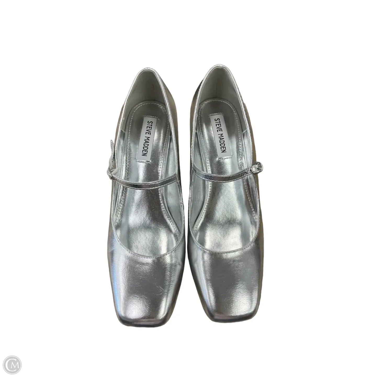 Shoes Heels Block By Steve Madden In Silver, Size: 9.5