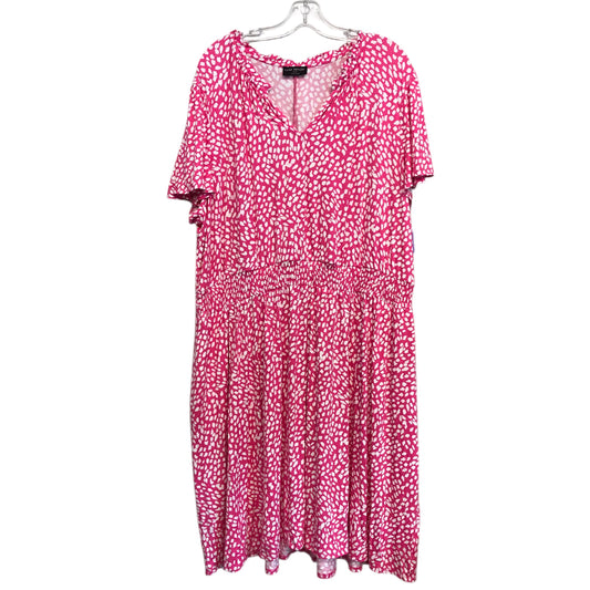 Dress Casual Short By Lane Bryant In Pink & White, Size:3X