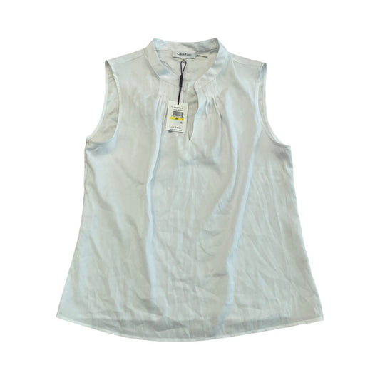 Top Sleeveless By Calvin Klein In White, Size:M