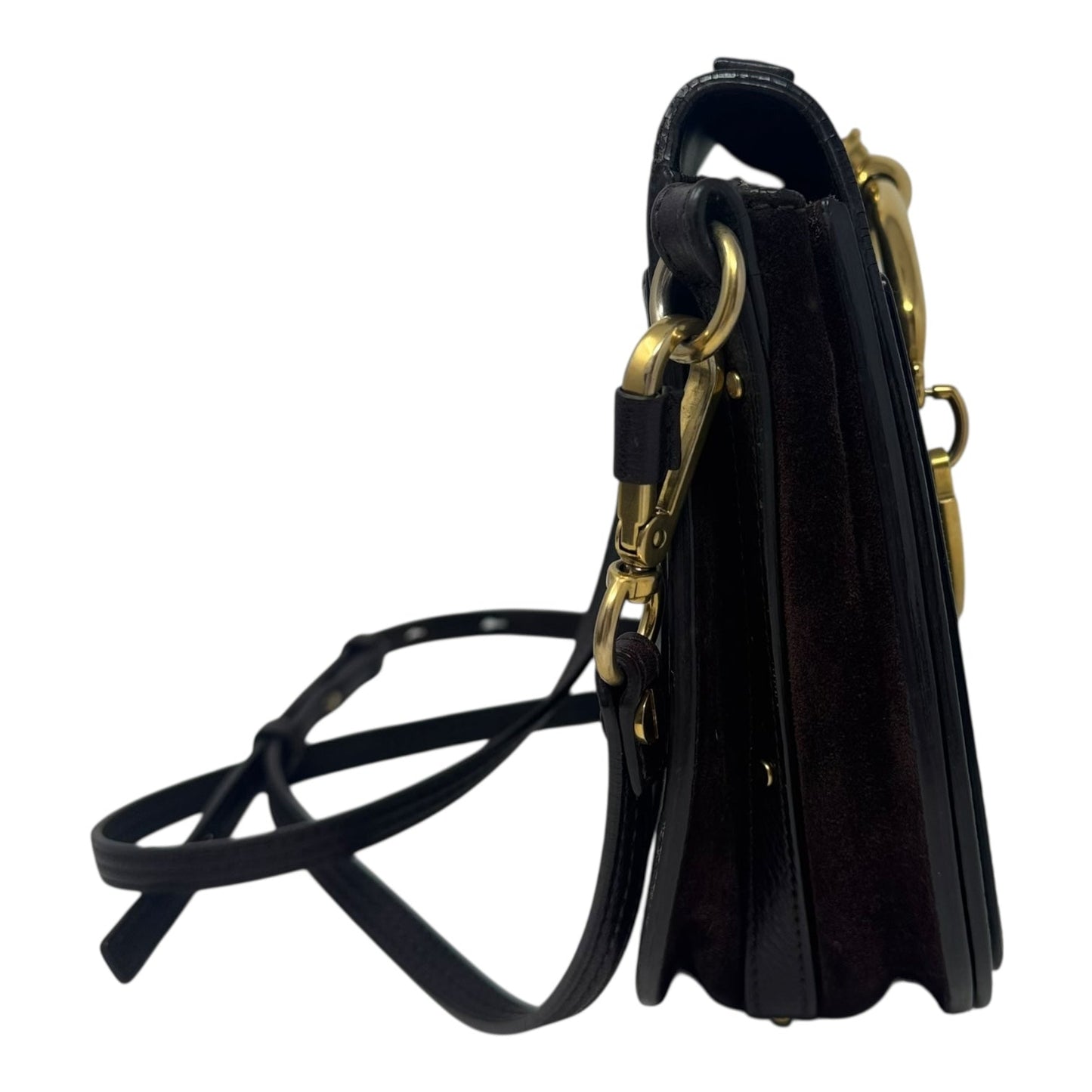 Nile Leather & Suede Bracelet Crossbody Handbag Luxury Designer By Chloe, Size: Small