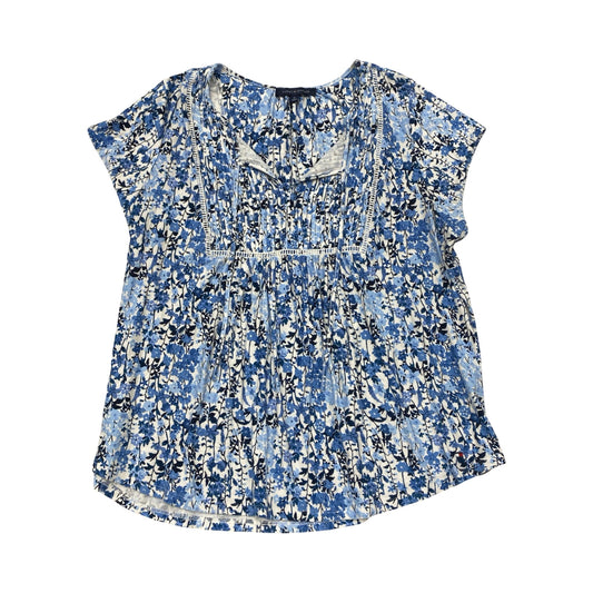 Top Ss By Tommy Hilfiger In Blue & White, Size:1X