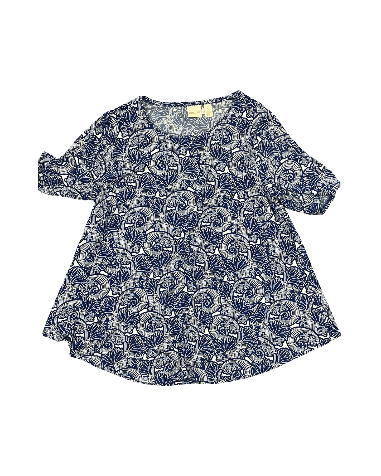 Top Ss By Chicos In Blue & White, Size:L