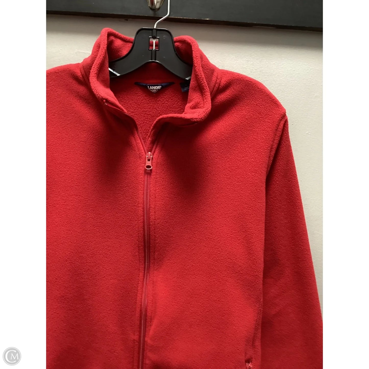 Jacket Fleece By Lands End In Red, Size: L