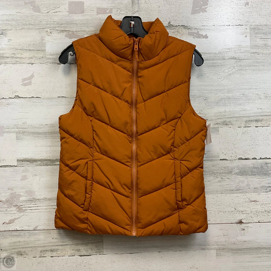 Vest Puffer & Quilted By Cole-haan In Orange, Size: Xs