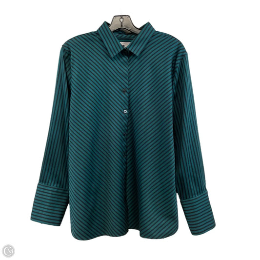 Blouse Long Sleeve By Chicos In Green, Size: Xl