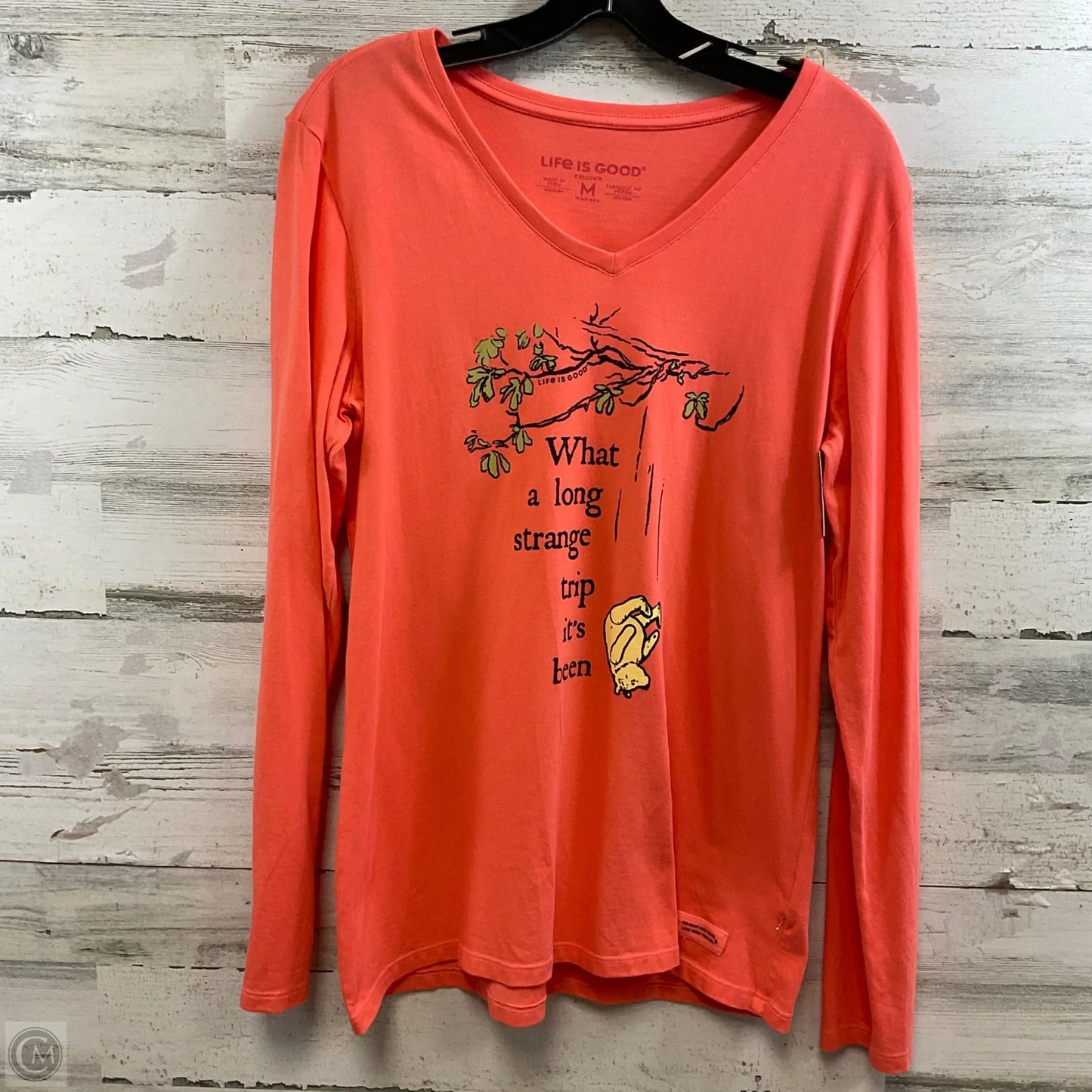 Top Long Sleeve By Life Is Good In Orange, Size: M