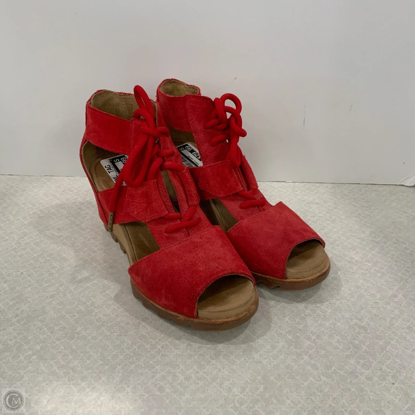 Sandals Heels Wedge By Sorel In Red, Size: 8