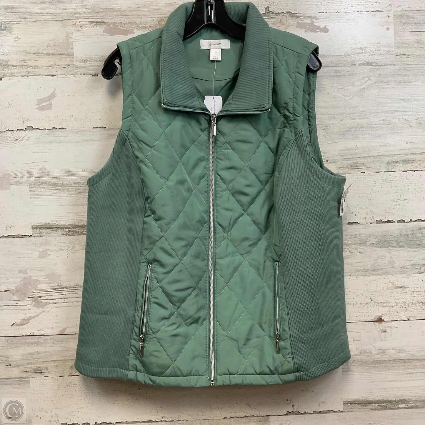 Vest Other By Cj Banks In Green, Size: 1x