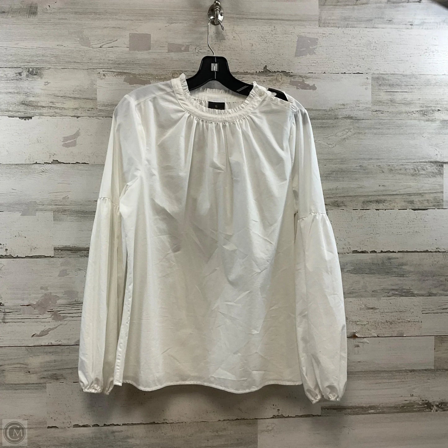 Top Long Sleeve By Worthington In White, Size: L