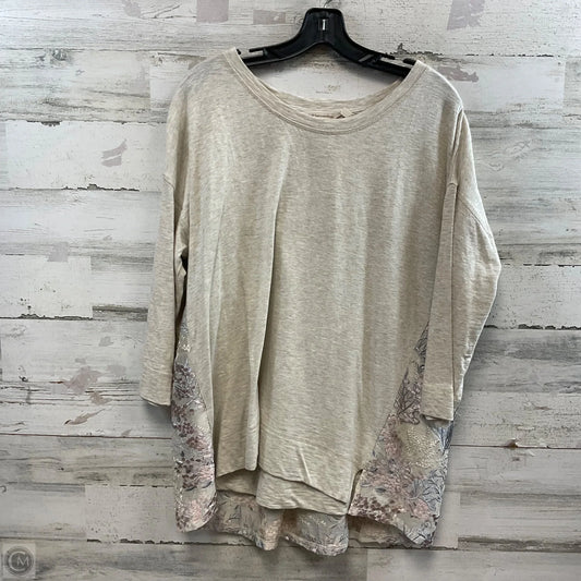 Top 3/4 Sleeve By Soft Surroundings In Tan, Size: L