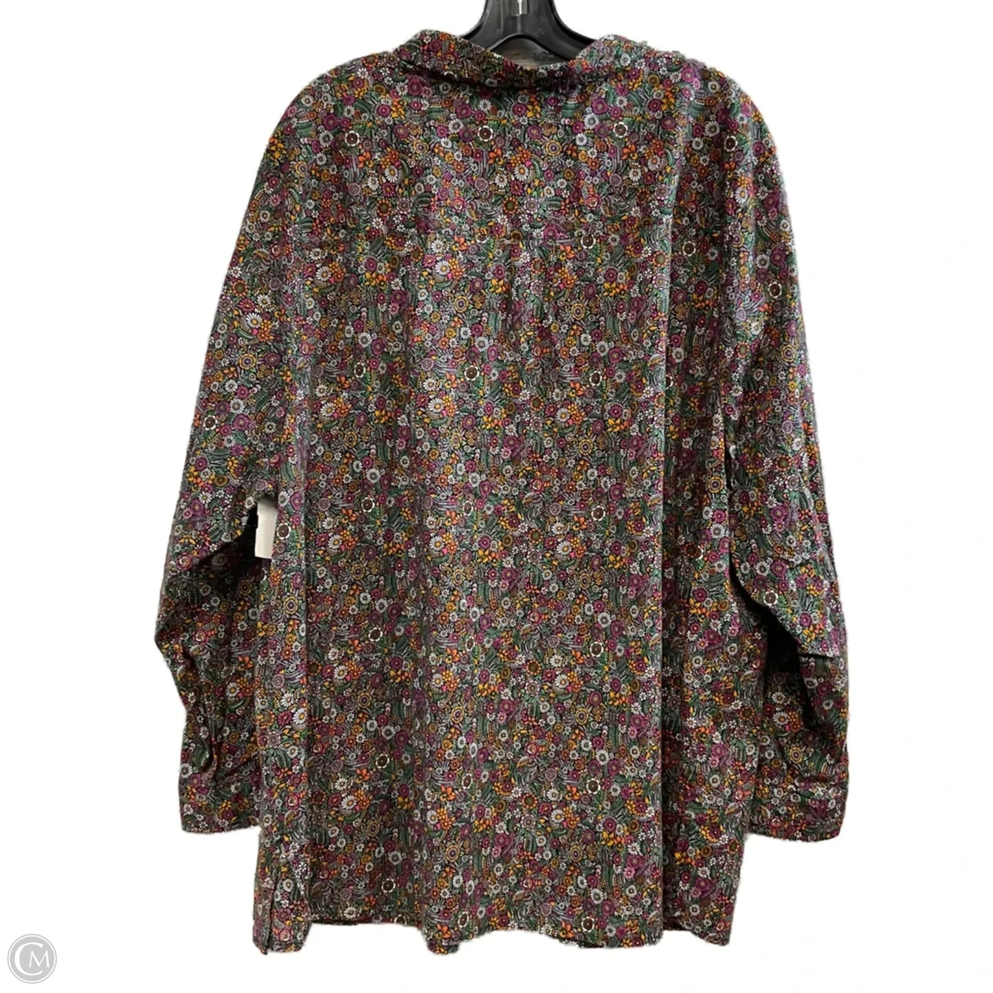 Top Long Sleeve By Catherines In Green & Pink, Size: 3x