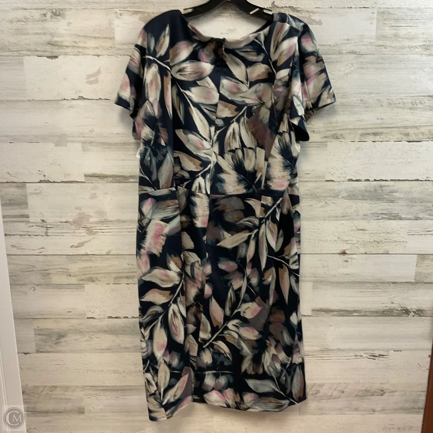 Dress Casual Midi By London Times In Blue & Pink, Size: 3x