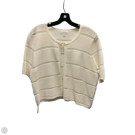 Cardigan By Calvin Klein In Cream, Size: Xl