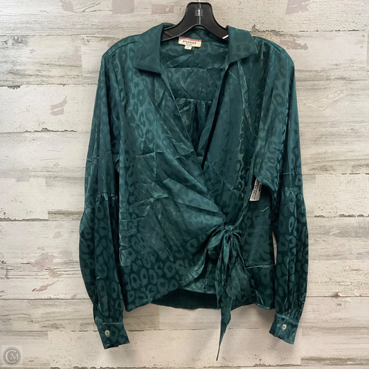 Top Long Sleeve By Andree By Unit In Green, Size: L