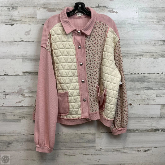 Jacket Other By Pol In Pink & White, Size: L
