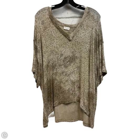 Top Short Sleeve By Pol In Brown, Size: L
