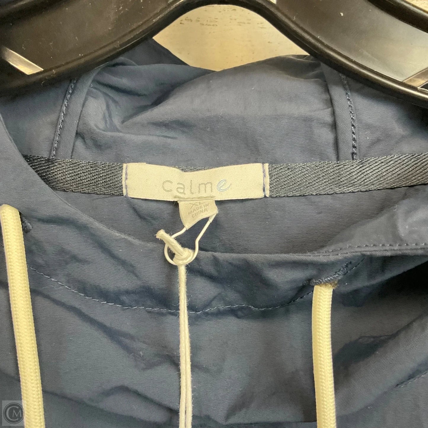 Athletic Top Long Sleeve Hoodie By Johnny Was In Blue & Grey, Size: Xl