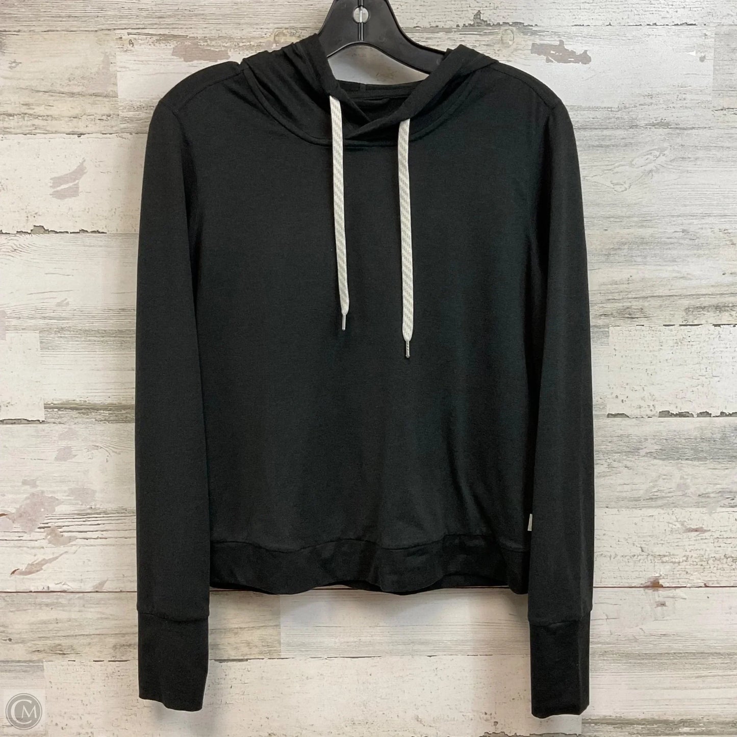 Athletic Top Long Sleeve Hoodie By Vuori In Black, Size: M