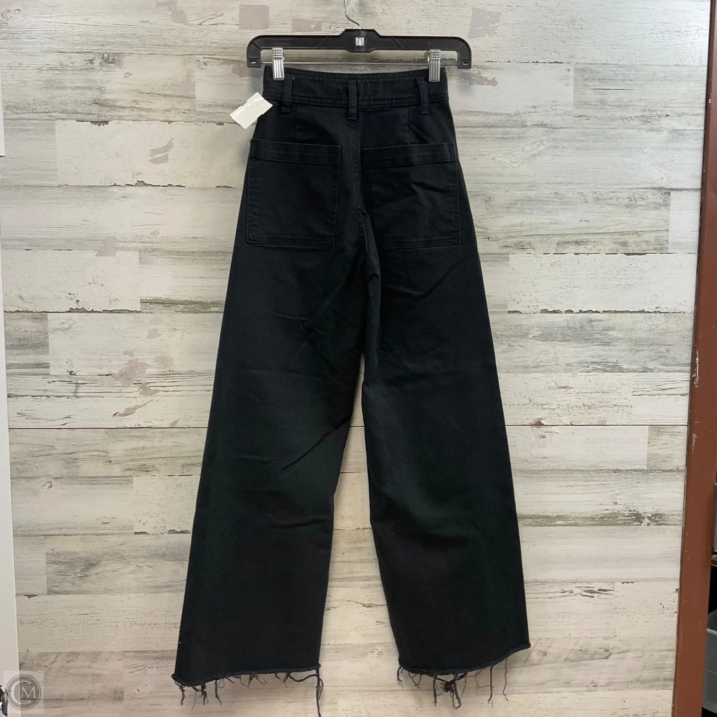 Jeans Wide Leg By Zara In Black Denim, Size: 2