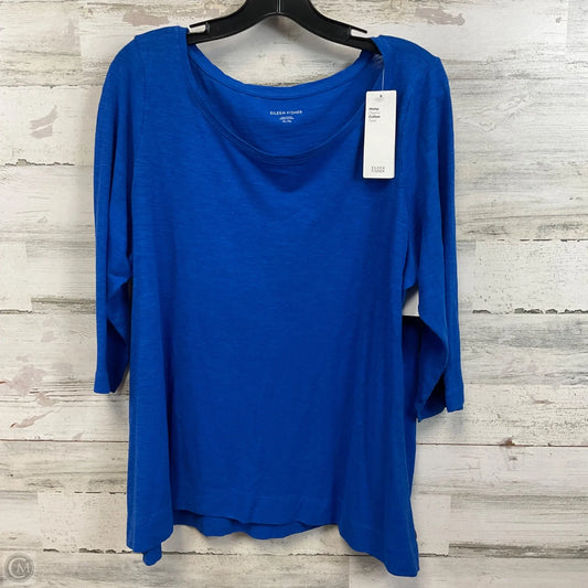 Top 3/4 Sleeve By Eileen Fisher In Blue, Size: Xl