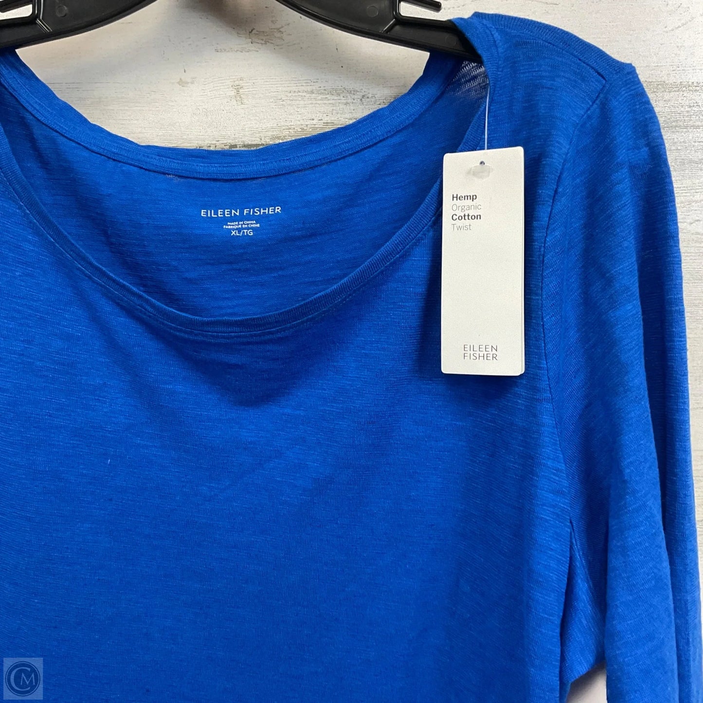 Top 3/4 Sleeve By Eileen Fisher In Blue, Size: Xl
