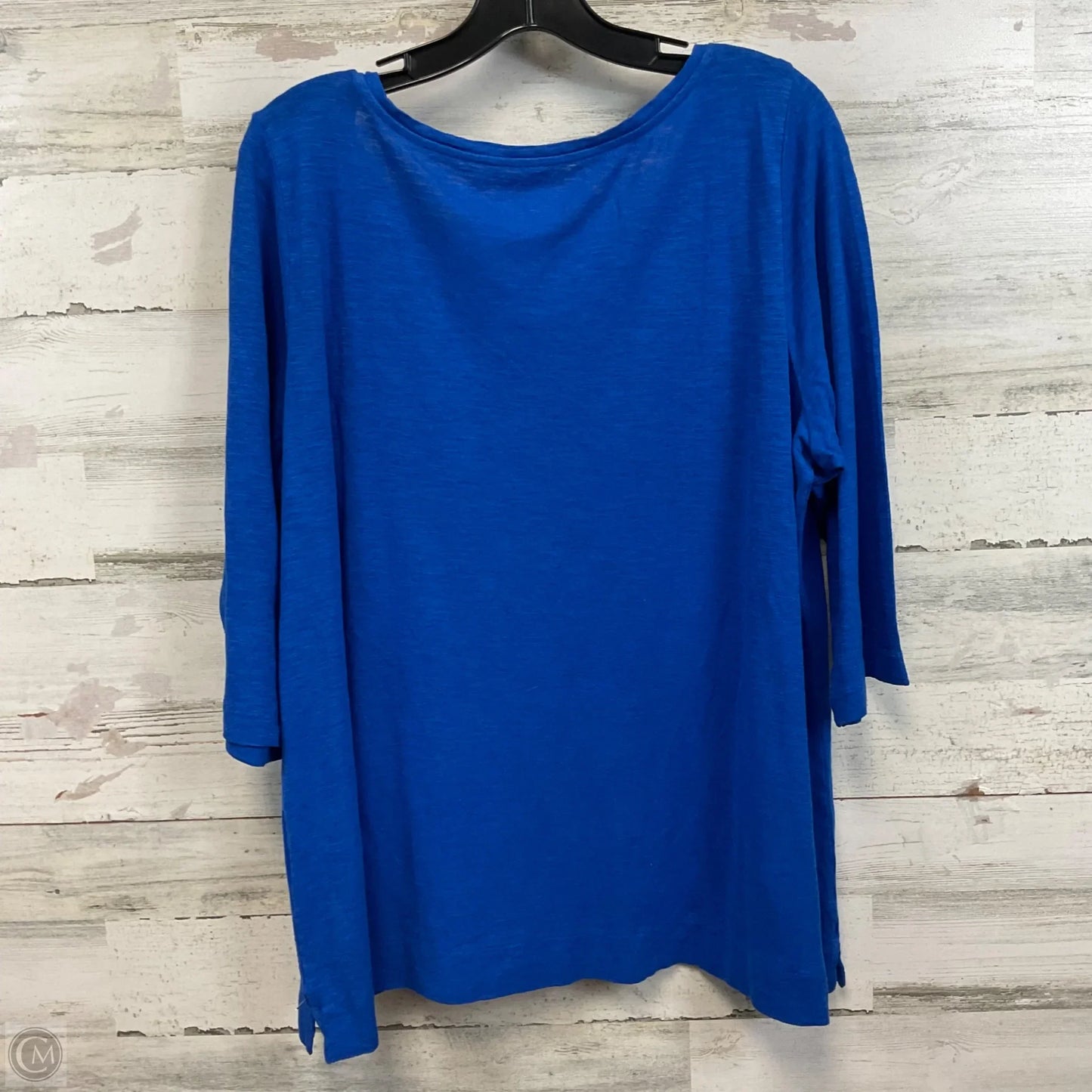 Top 3/4 Sleeve By Eileen Fisher In Blue, Size: Xl