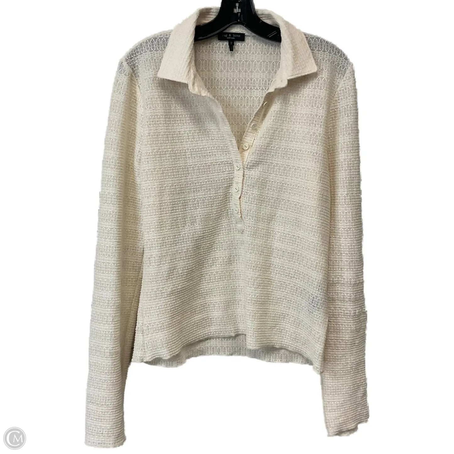 Top Long Sleeve By Rag And Bone In Cream, Size: L