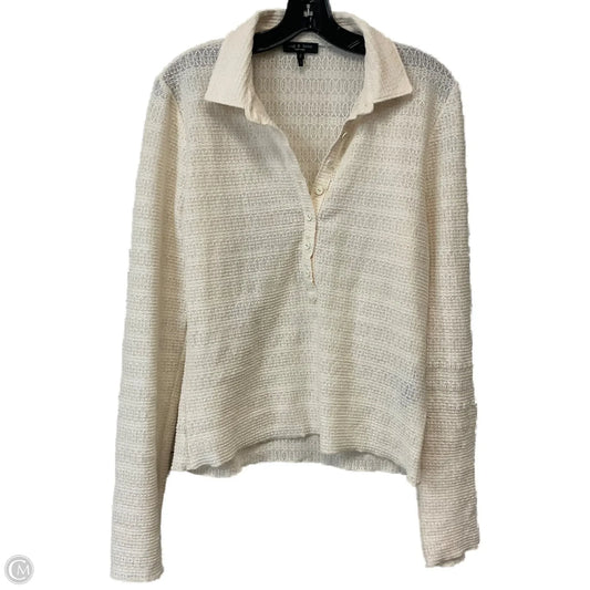 Top Long Sleeve By Rag And Bone In Cream, Size: L