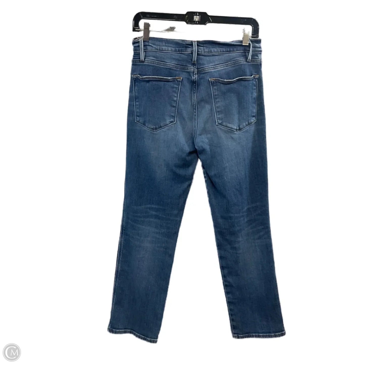 Jeans Straight By Frame In Blue Denim, Size: 6