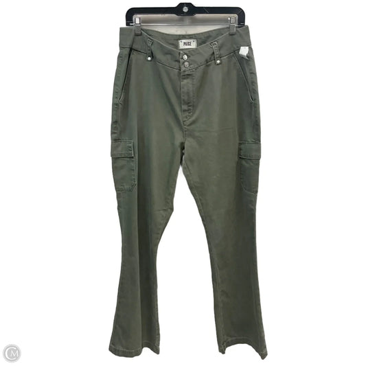 Jeans Flared By Paige In Green, Size: 12