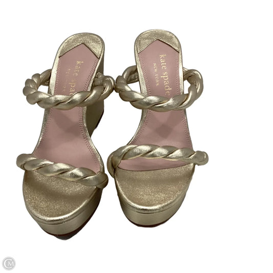 Sandals Designer By Kate Spade In Gold, Size: 6.5