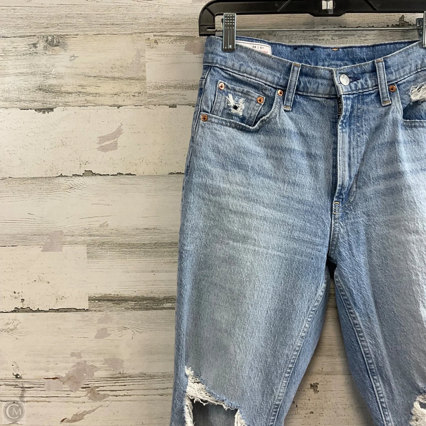 Jeans Straight By Gap In Blue Denim, Size: 6