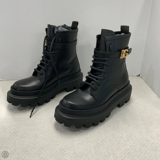 Boots Luxury Designer By Dolce And Gabbana In Black, Size: 9