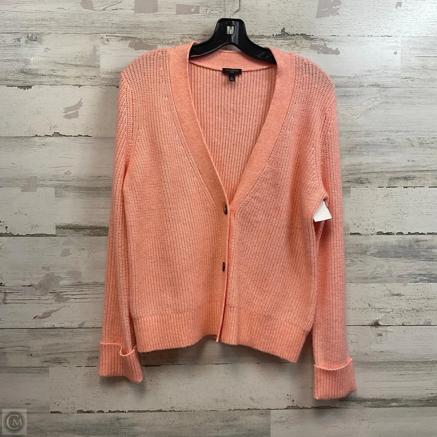 Sweater Cardigan By Talbots In Peach, Size: Mp