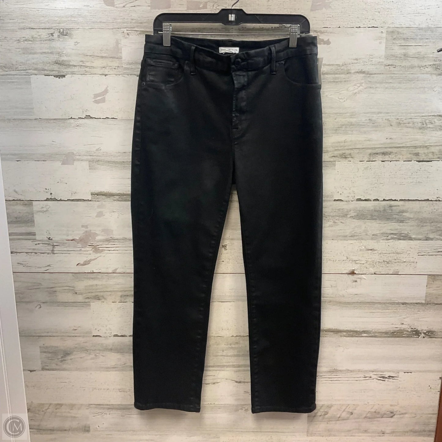 Jeans Straight By Good American In Black, Size: 14